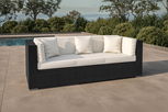 OUTFLEXX Dreisitzer-Sofa, creme/weiß, schwarz, Polyrattan, 210x85x70cm, inkl. Polster + wasserfeste Kissenbox