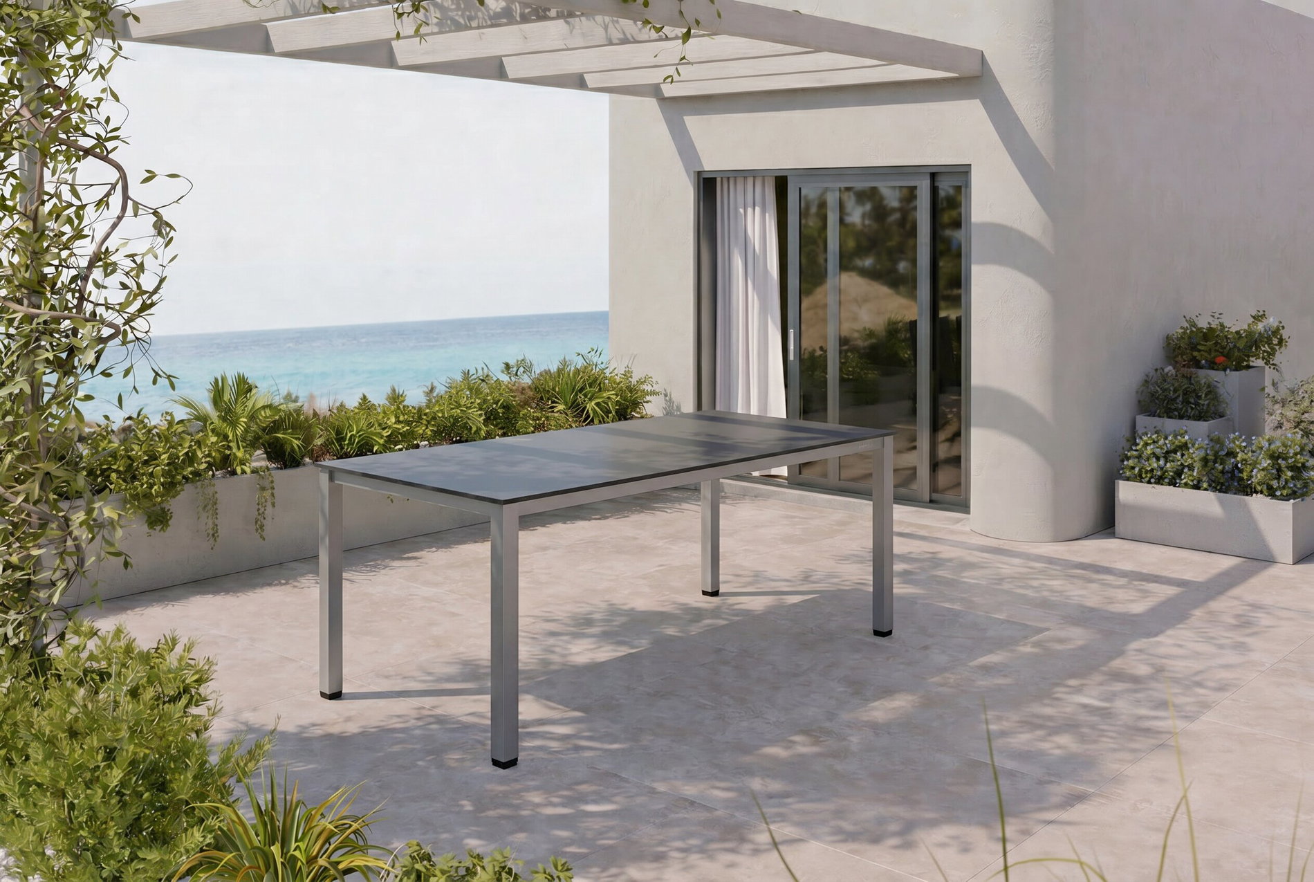 KETTLER Kettalux-Plus Dining-Tisch, silber/anthrazit, Alu, 160x95cm, 0301821-0000 KETTLER Kettalux-Plus Dining-Tisch, silber/anthrazit, Alu, 160x95cm, 0301821-0000