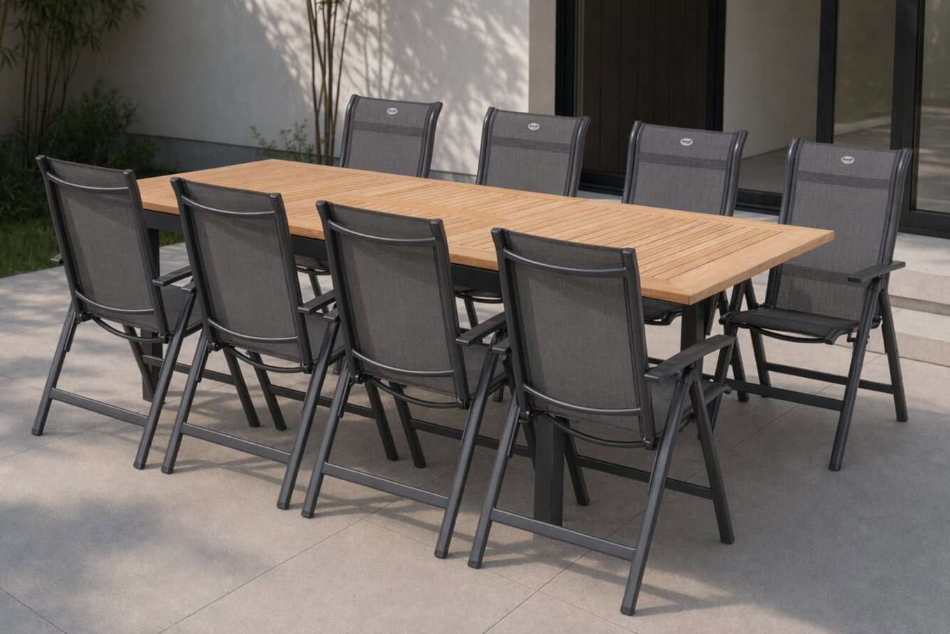 HARTMAN Esstischgarnitur Teak 2,1/1,5m 8 Pers
