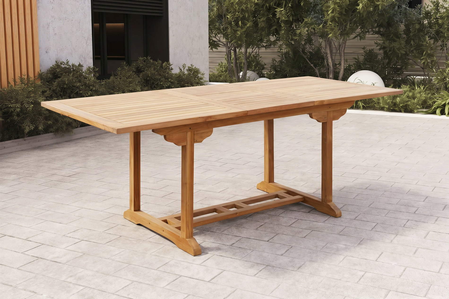 OUTFLEXX Ontario Ausziehtisch, natur, Teakholz, 160/210x90cm, fein geschliffen OUTFLEXX Ontario Ausziehtisch, natur, Teakholz, 160/210x90cm, fein geschliffen