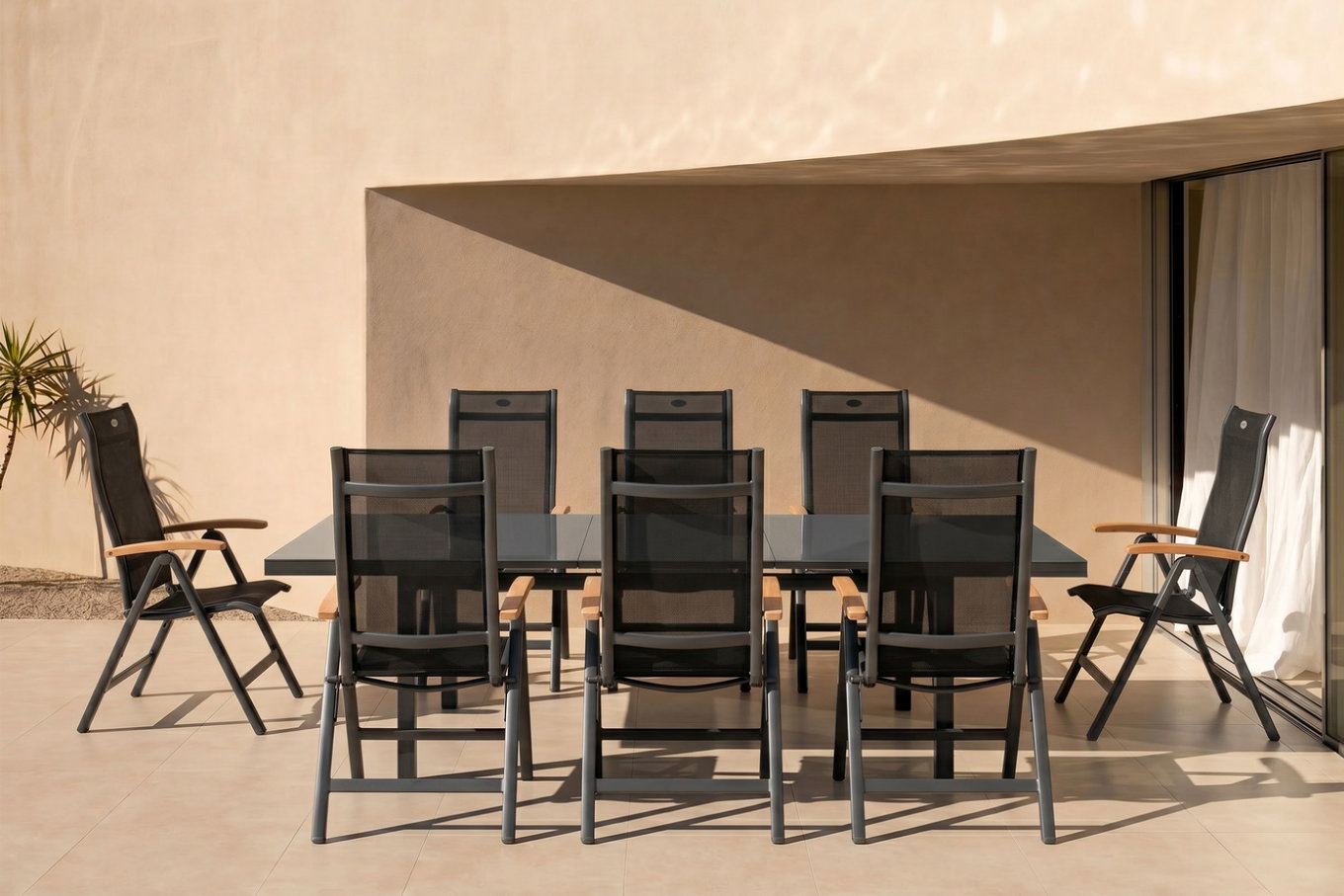 HARTMAN Alice Garten-Essgruppe, 8 Personen, ausziehbar, 180-240cm, Alu/Textilene, Klappstühle