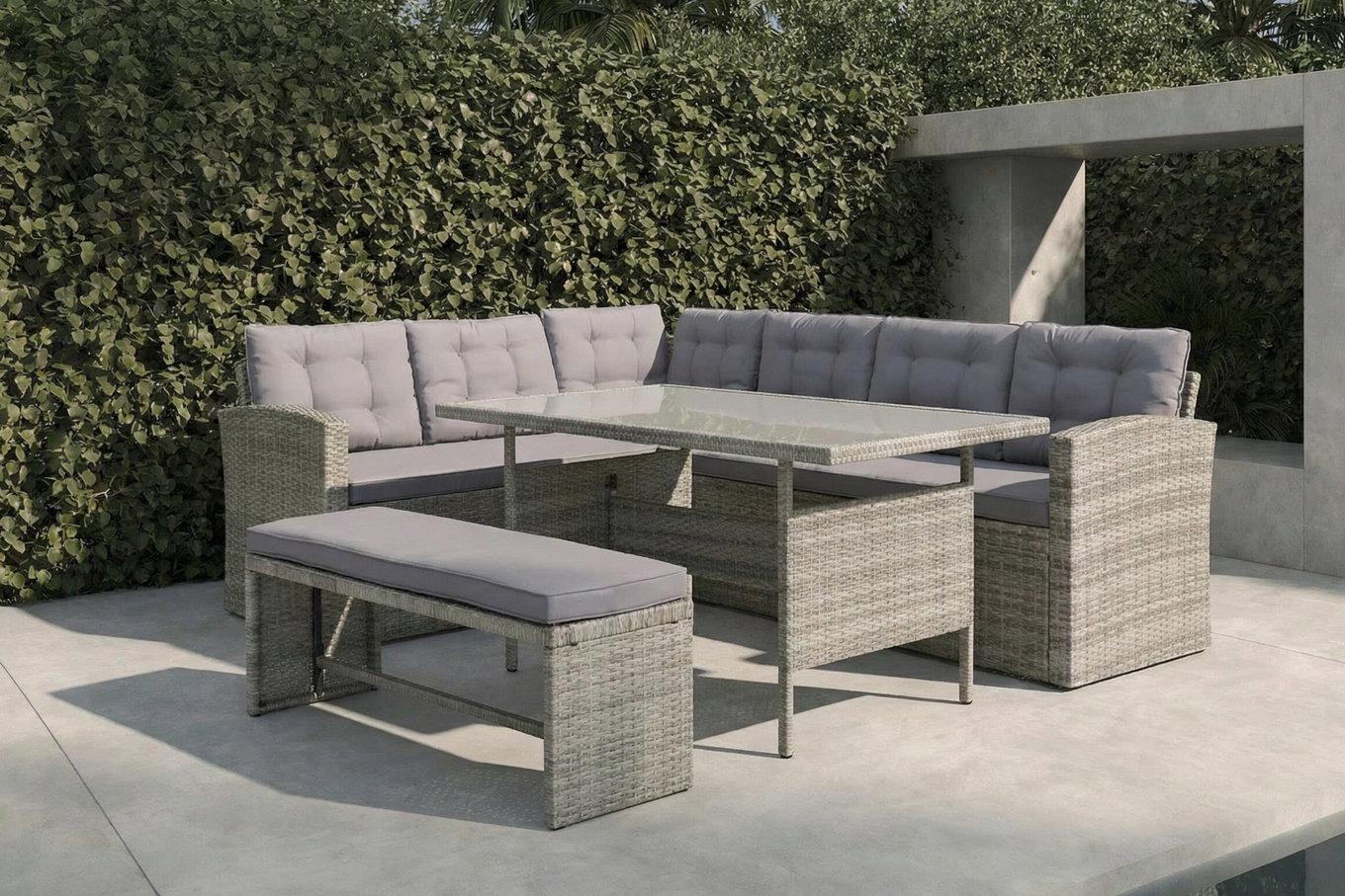 OUTFLEXX Gartenlounge | Für 7 Personen | Mit Tisch