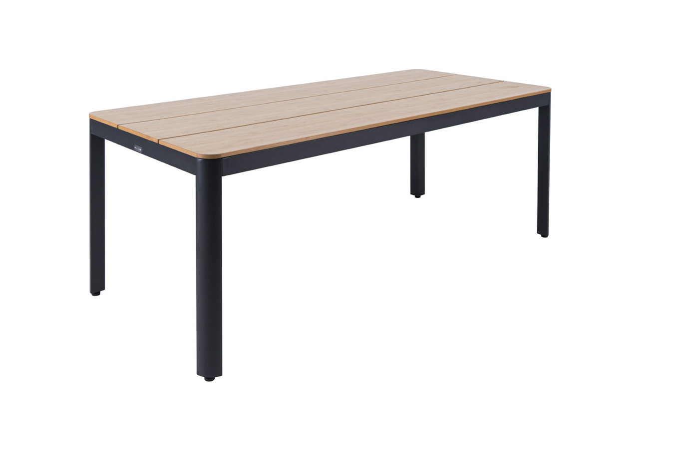 B-Ware: OUTFLEXX Tallinn Gartentisch, natur/schwarz, Alu/Holzimitat, 200 x 90 cm