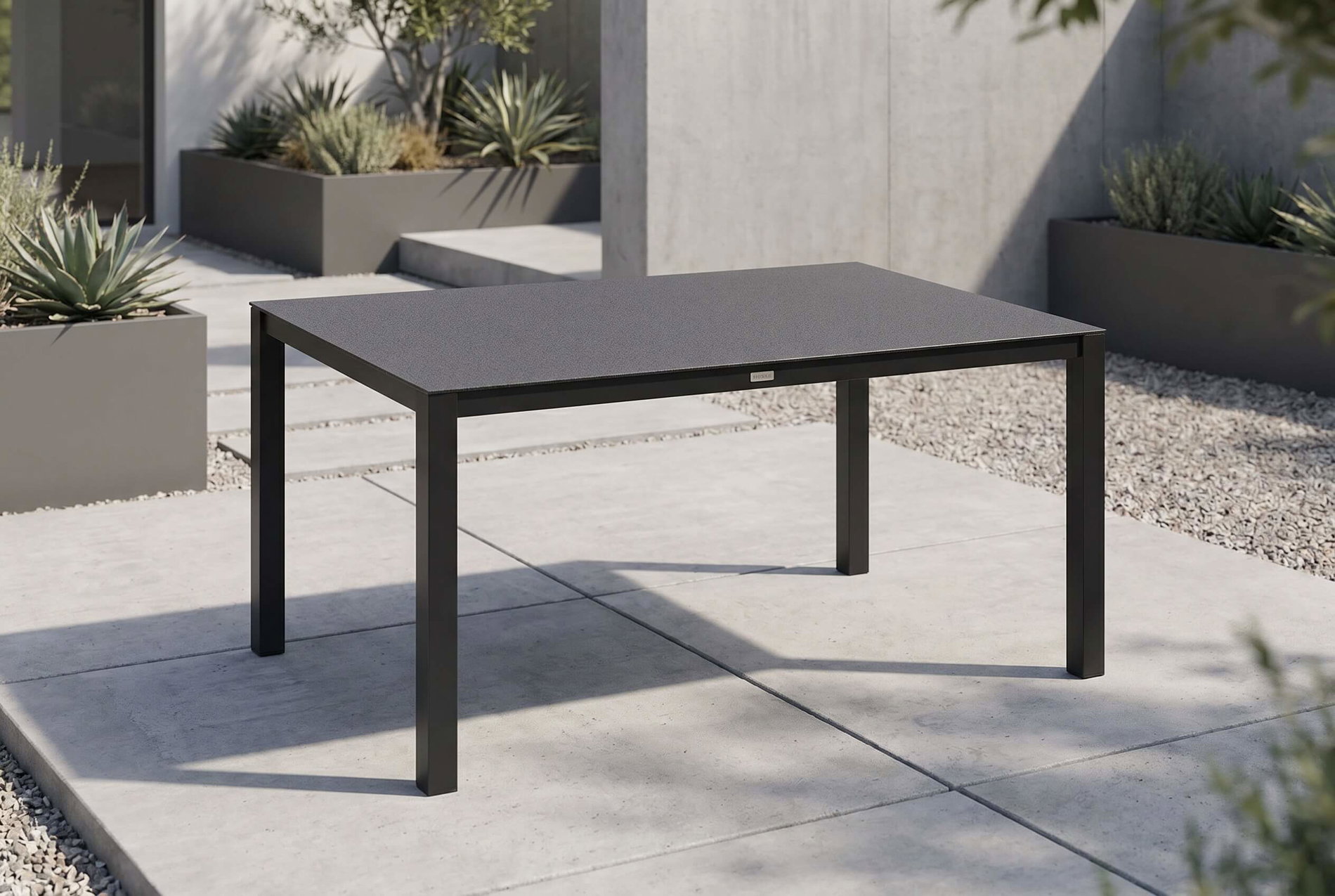 OUTFLEXX Esstisch, anthrazit, Aluminium/Spraystone, 160x95 cm