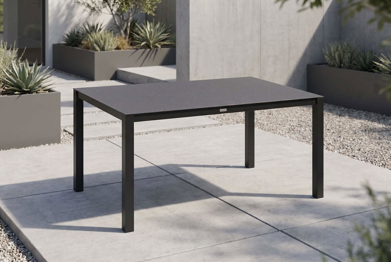 OUTFLEXX Esstisch, anthrazit, Aluminium/Spraystone, 160x95 cm