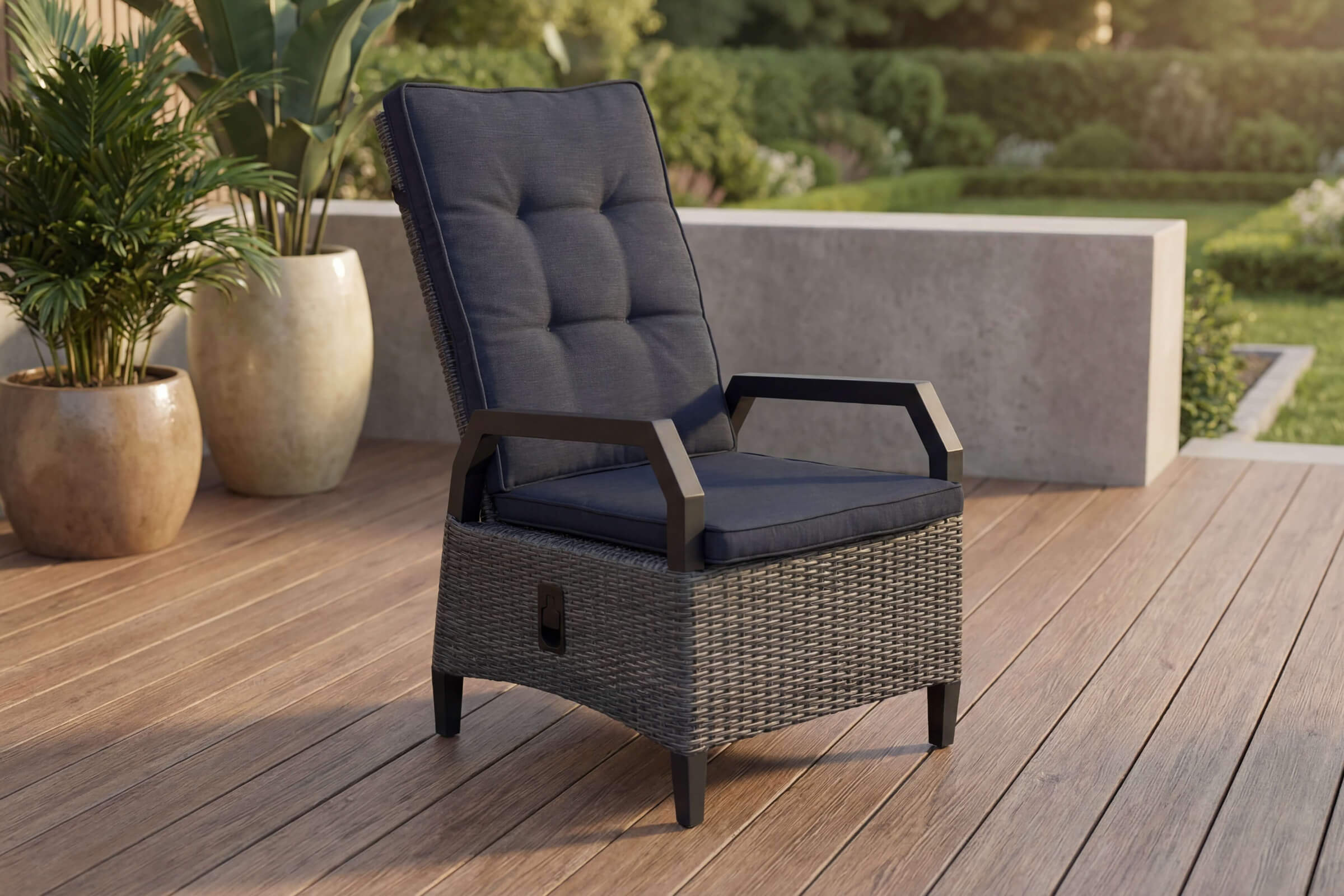 OUTFLEXX Sessel | wetterfest | Polyrattan, Alu