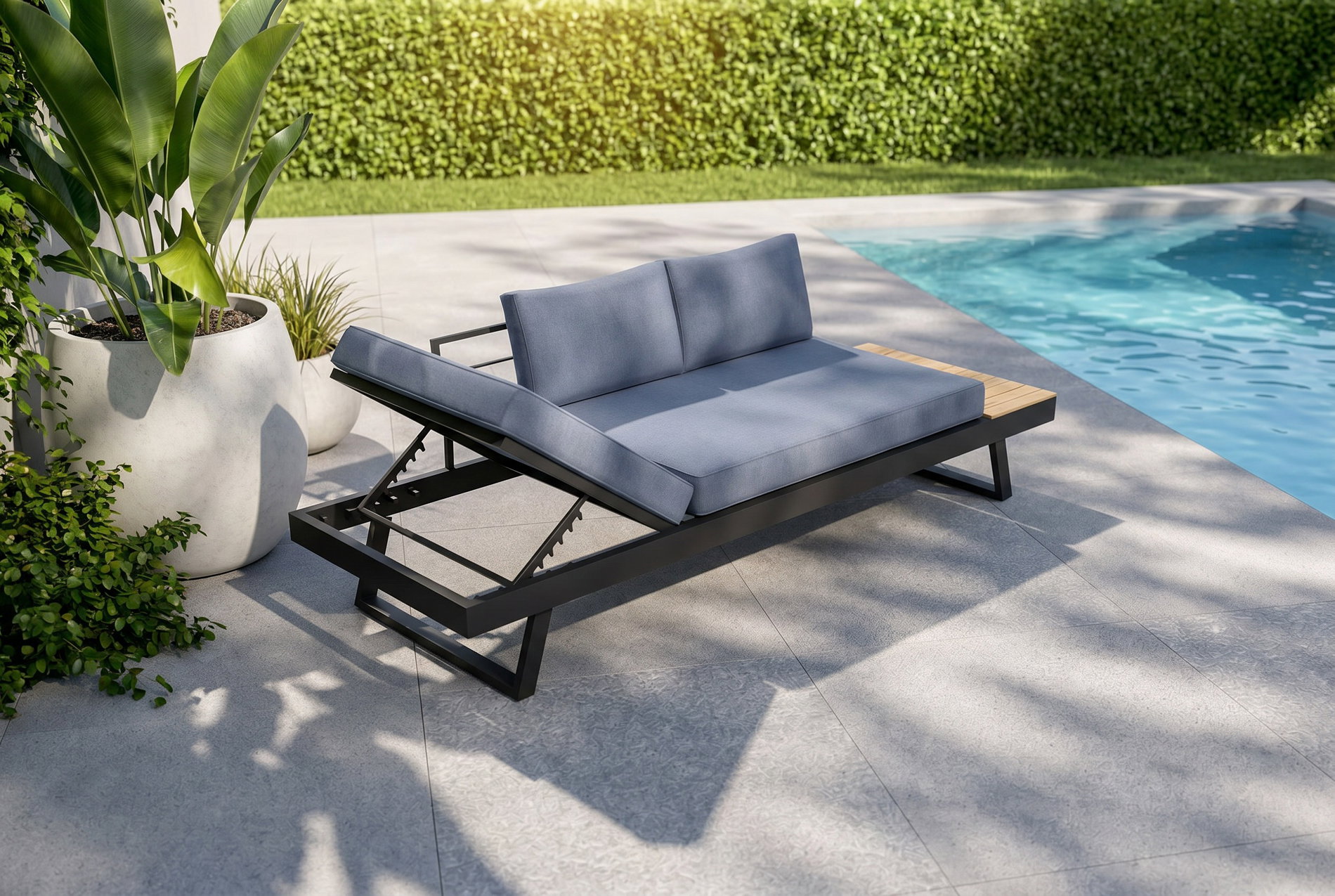 OUTFLEXX Lounge/Liege, anthrazit matt, Alu/Polyester, verstellbar, hoher Liegekomfort, 230 x 80 cm OUTFLEXX Lounge/Liege, anthrazit matt, Alu/Polyester, verstellbar, hoher Liegekomfort, 230 x 80 cm
