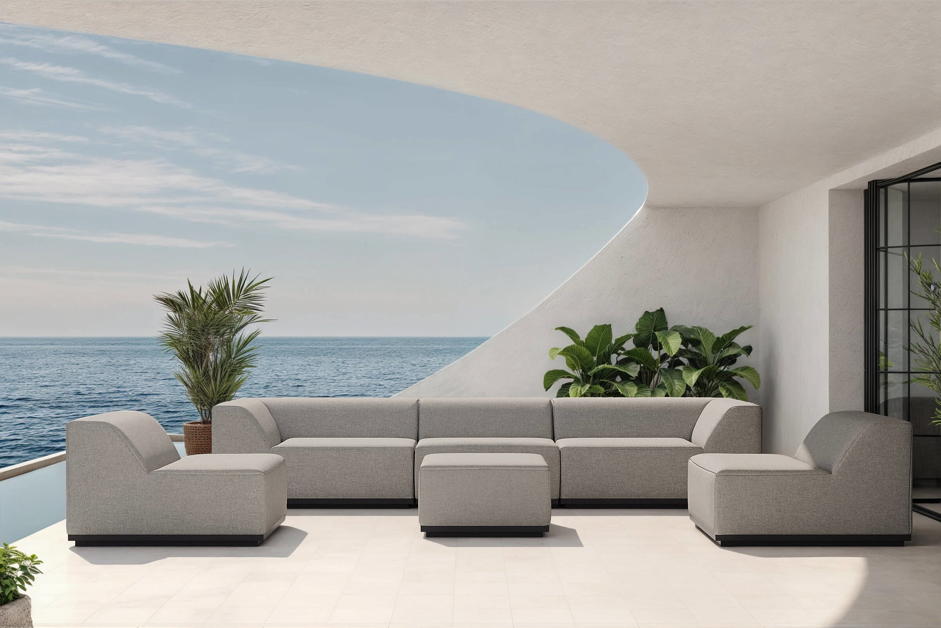 OUTFLEXX Buddha Gartenlounge für 6 Personen, flanelle/anthrazit, Alu/Polyester, witterungs- & UV-beständig OUTFLEXX Buddha Gartenlounge für 6 Personen, flanelle/anthrazit, Alu/Polyester, witterungs- & UV-beständig