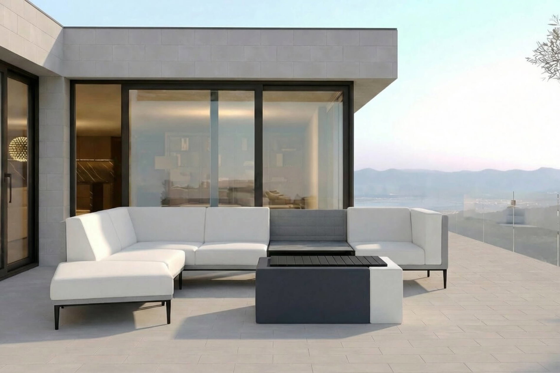 OUTFLEXX Jewel Gartenlounge für 5-6 Personen, anthrazit/hellgrau, Alu/Polyester, inkl. Beistelltisch OUTFLEXX Jewel Gartenlounge für 5-6 Personen, anthrazit/hellgrau, Alu/Polyester, inkl. Beistelltisch