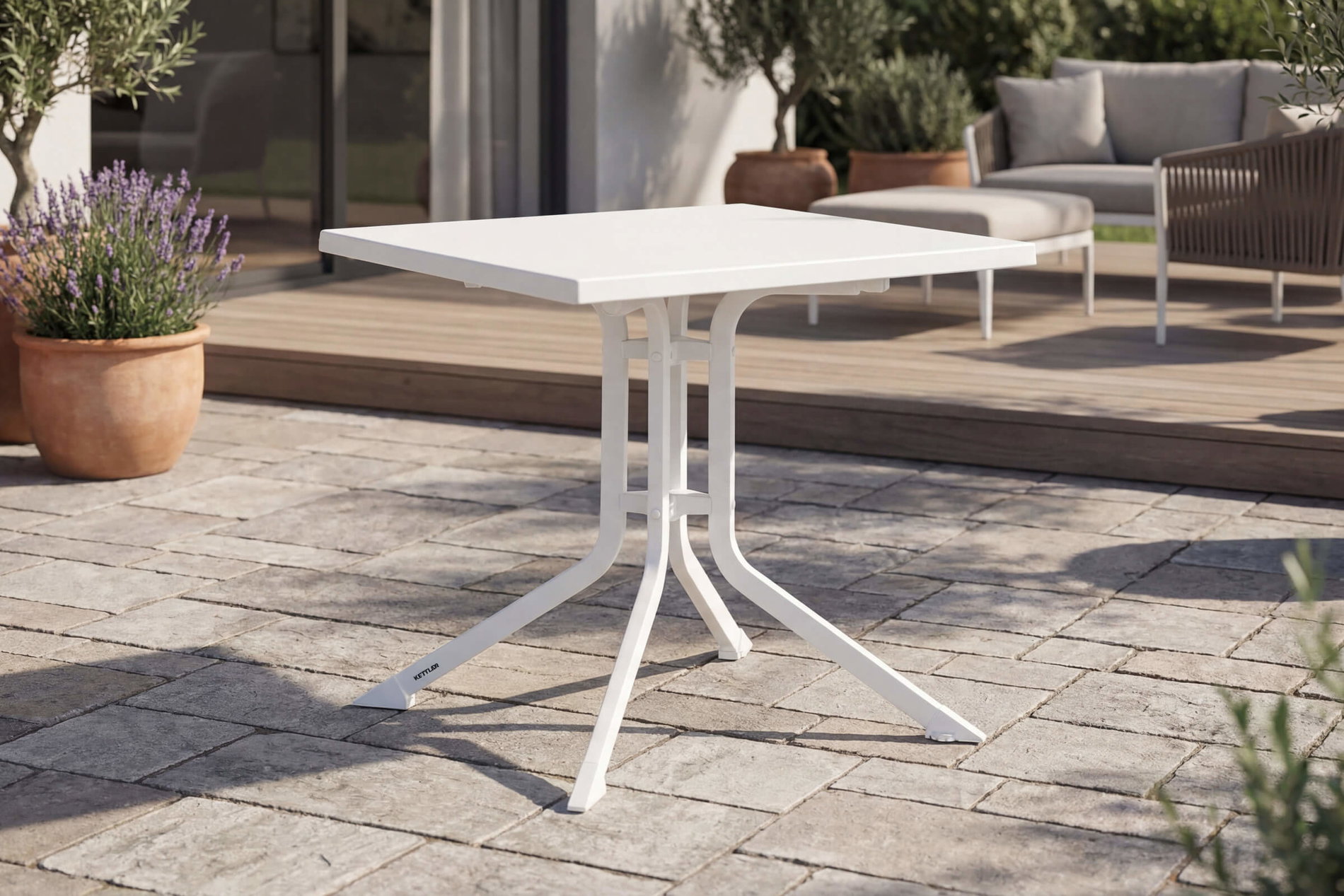 KETTLER BOULEVARD Klapptisch, weiß, Aluminium/KETTALUX, 70 x 70 cm, schmutzabweisend, quadratisch KETTLER BOULEVARD Klapptisch, weiß, Aluminium/KETTALUX, 70 x 70 cm, schmutzabweisend, quadratisch