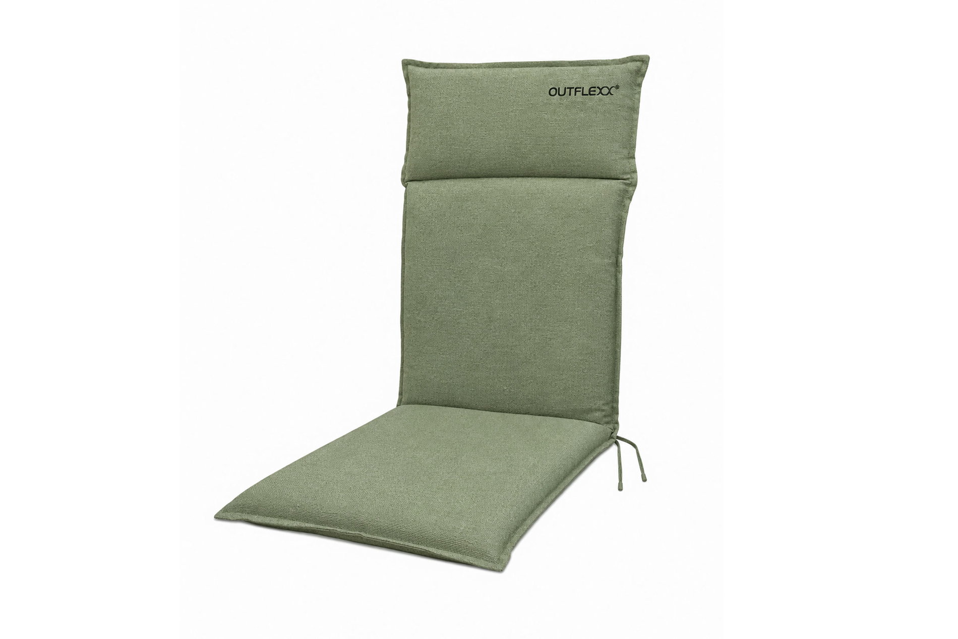 OUTFLEXX Select Hochlehner-Auflage, salbeigrün, Polyester, 120 x 50 x 7 cm, mit Rückengurt und Seitenbändern