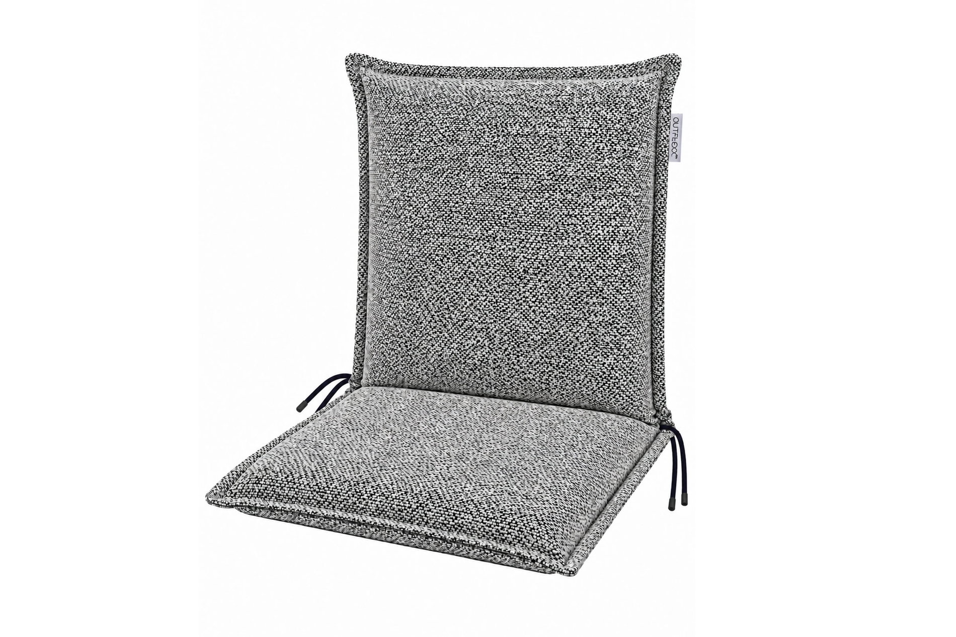 OUTFLEXX Select Premium Niedriglehner-Auflage, anthrazit, Bouclé aus Polyester, 100 x 50 x 7 cm, mit Rückengurt und Seitenbändern