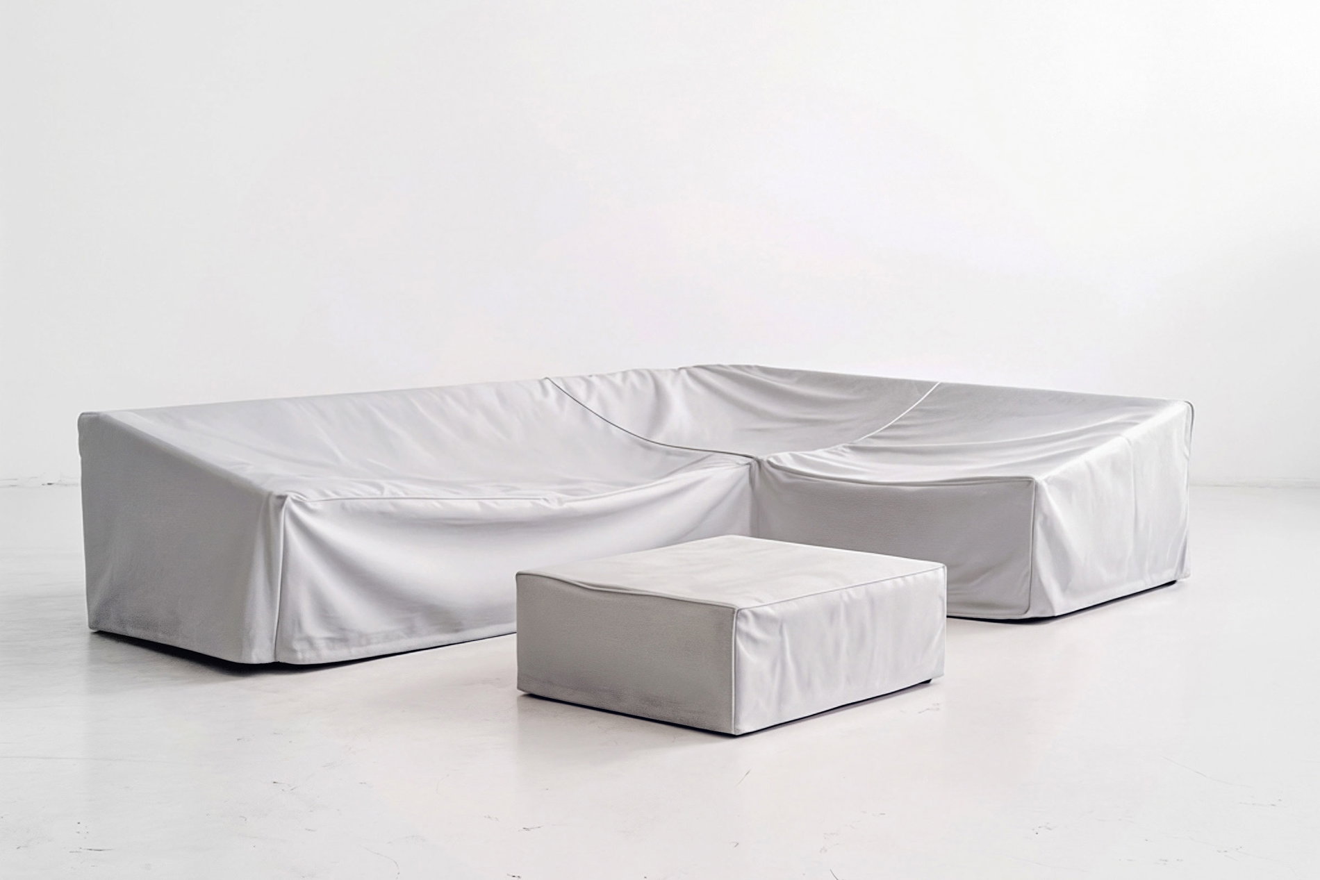LOOKS by Wolfgang Joop Abdeckhauben-Set für Tempest Lounge L, hellgrau, Polyester mit TPU, UV50+, Ripstop-Gewebe, doppelte Nähte mit Kordelzug 