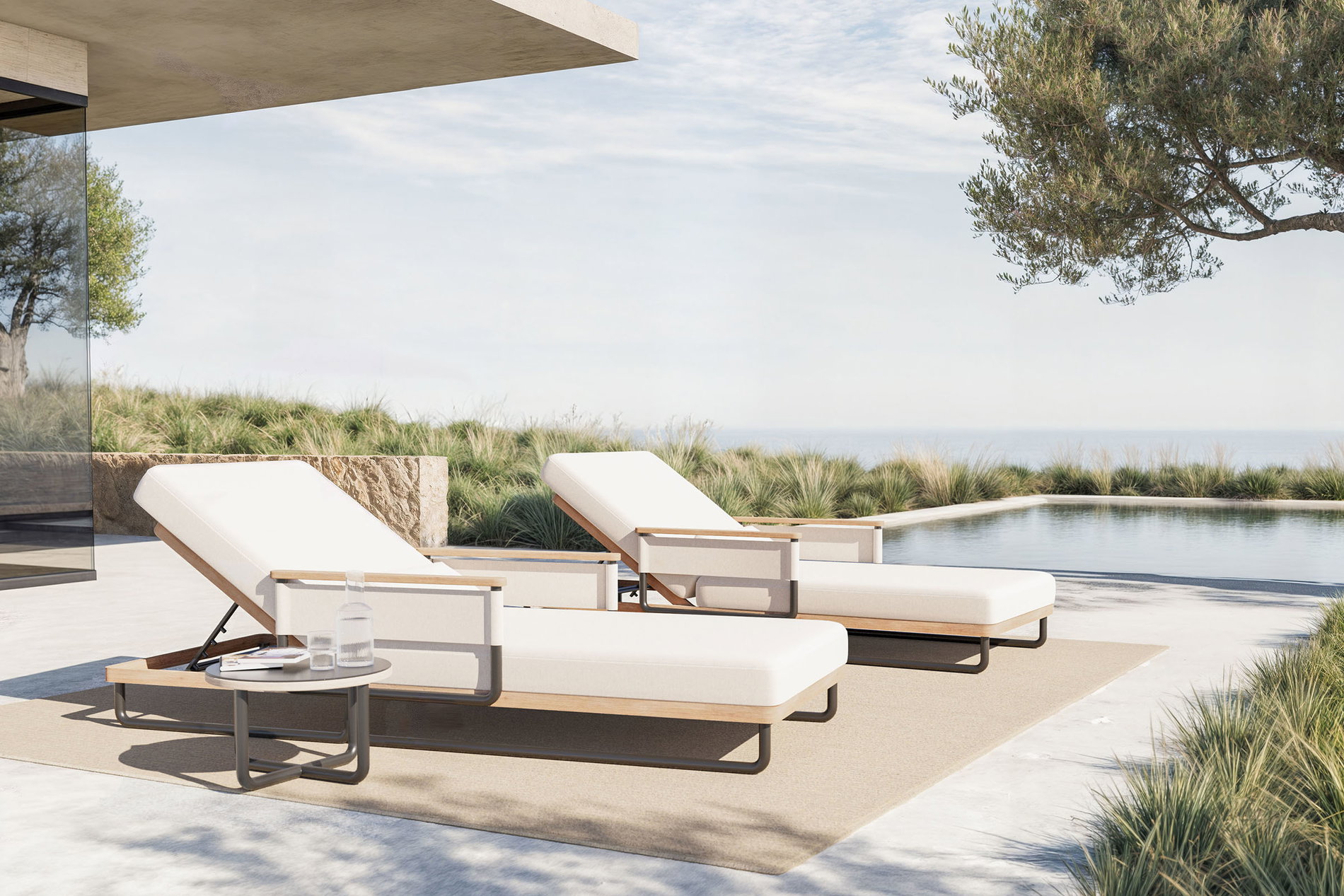 80658 Reverie Sunlounger Set Ambiente